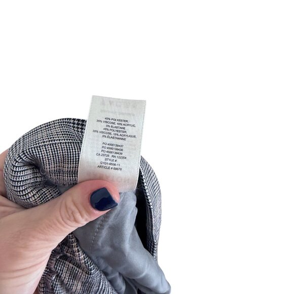 Aritzia Babaton Conan Pants Cropped GlenCheck High Rise Pull On Plaid - Picture 9 of 10